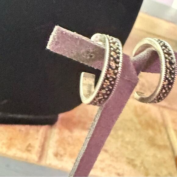 Judith Jack 925 Sterling Silver Hoop Earrings - Picture 3 of 13